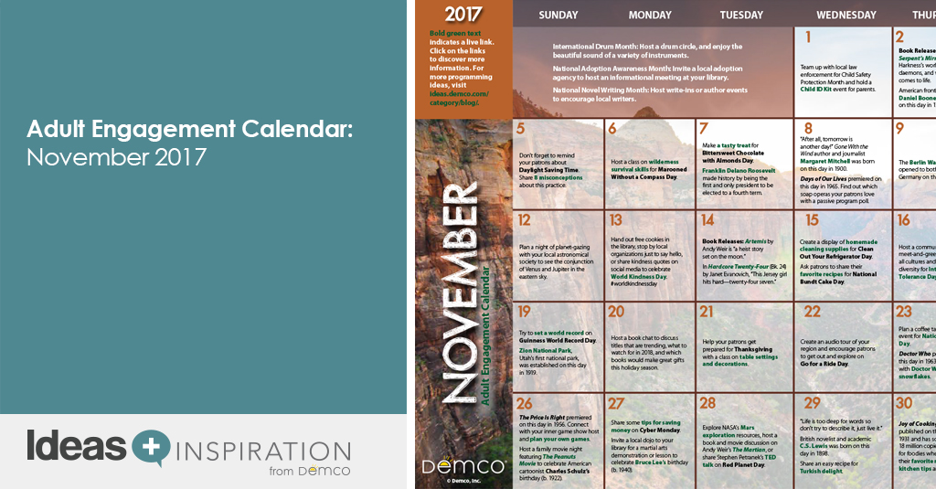 Adult Engagement Calendar: November 2017