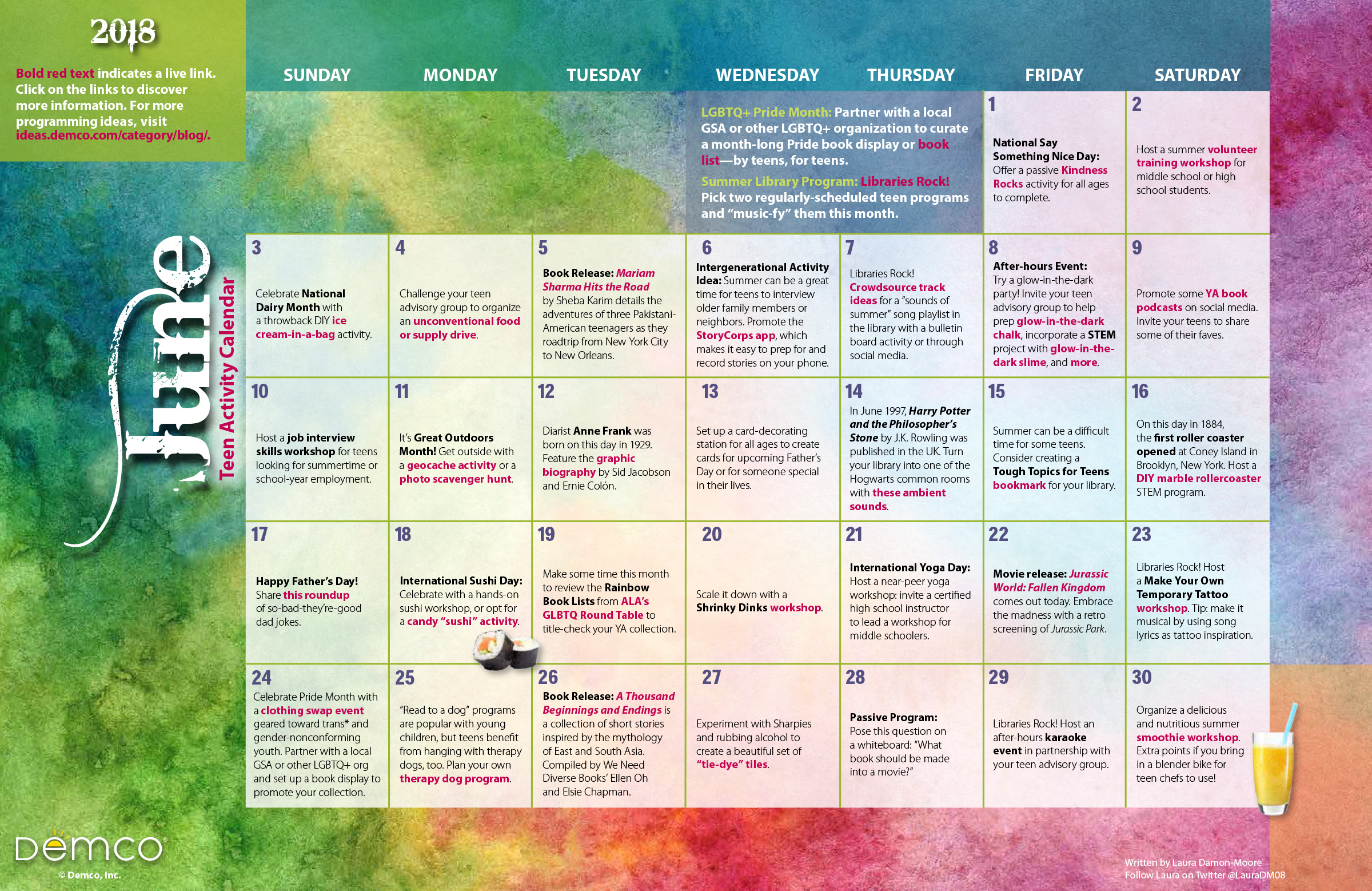 Teen Activity Calendar: June 2018