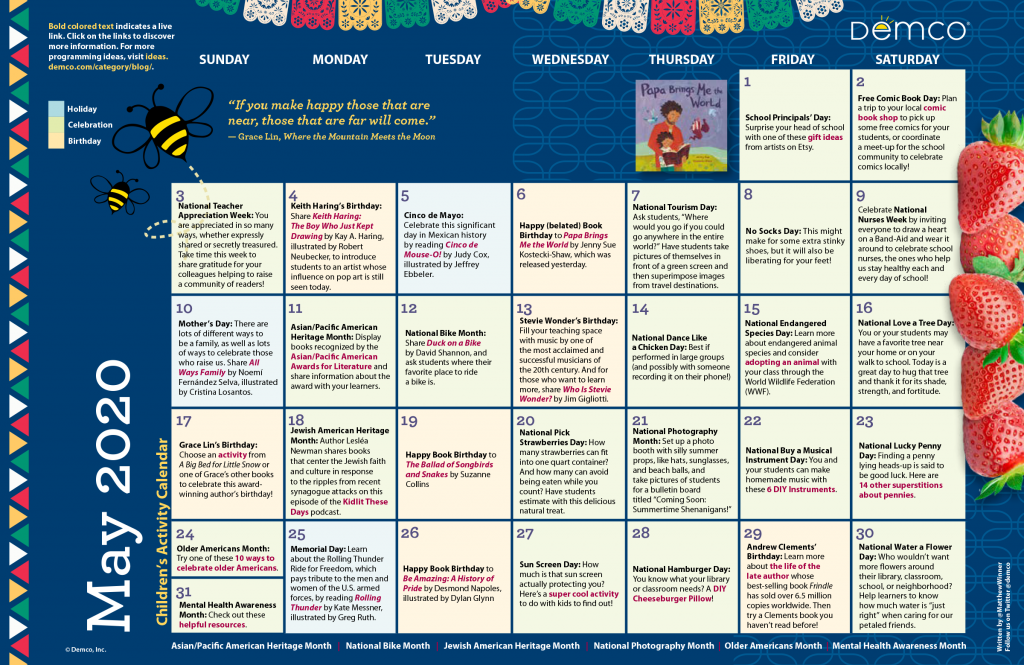 Children's Programming Activity Calendar May 2020
