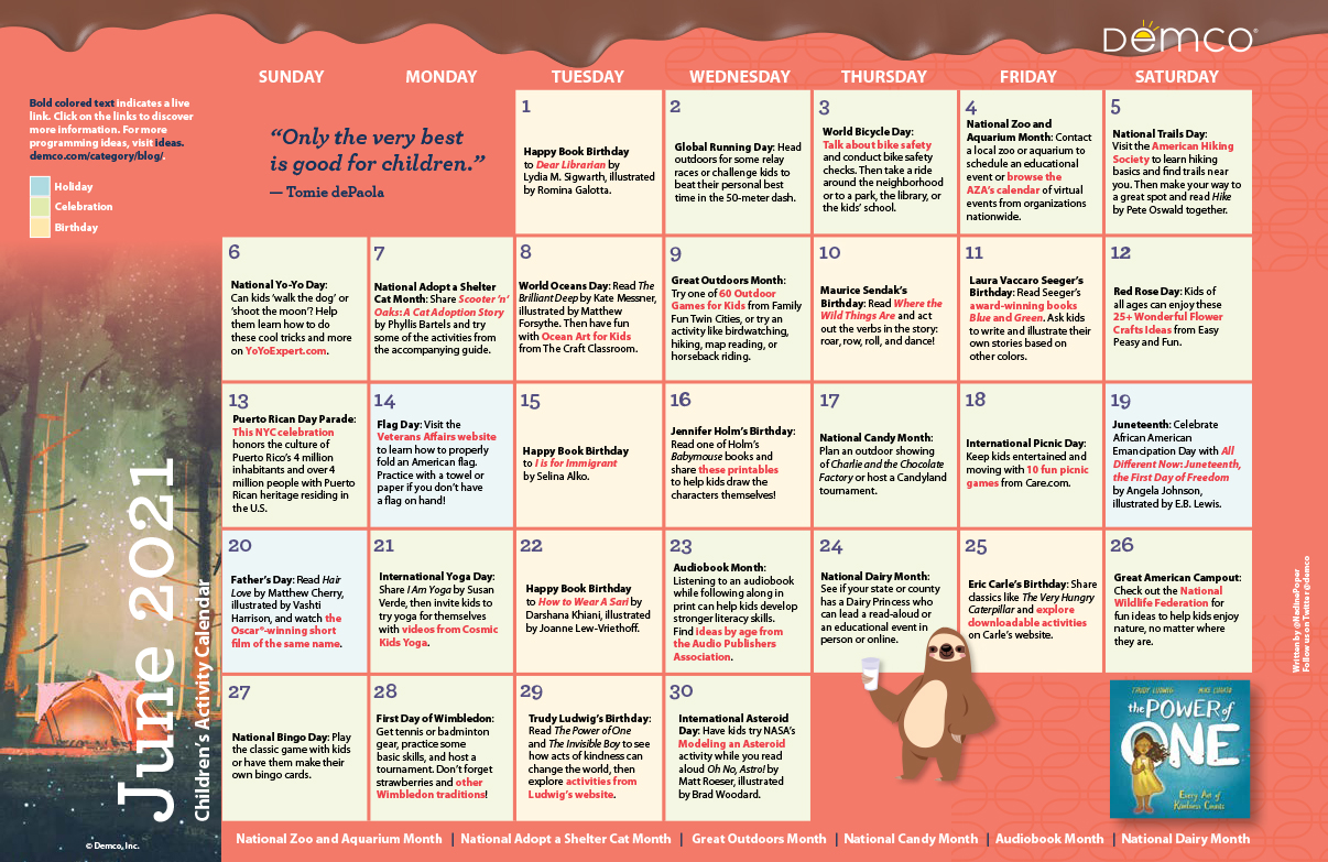 Children's Programming Activity Calendar: June 2021 Children's Programming Activity Calendar: June 2021