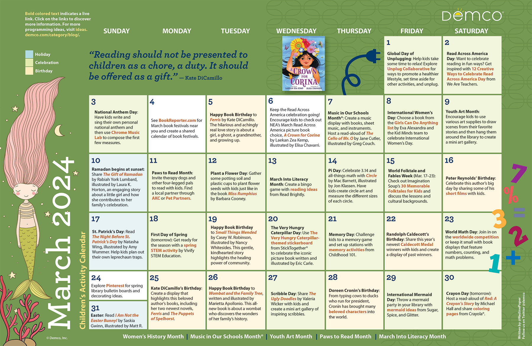 Children's Activity Calendar: March 2024