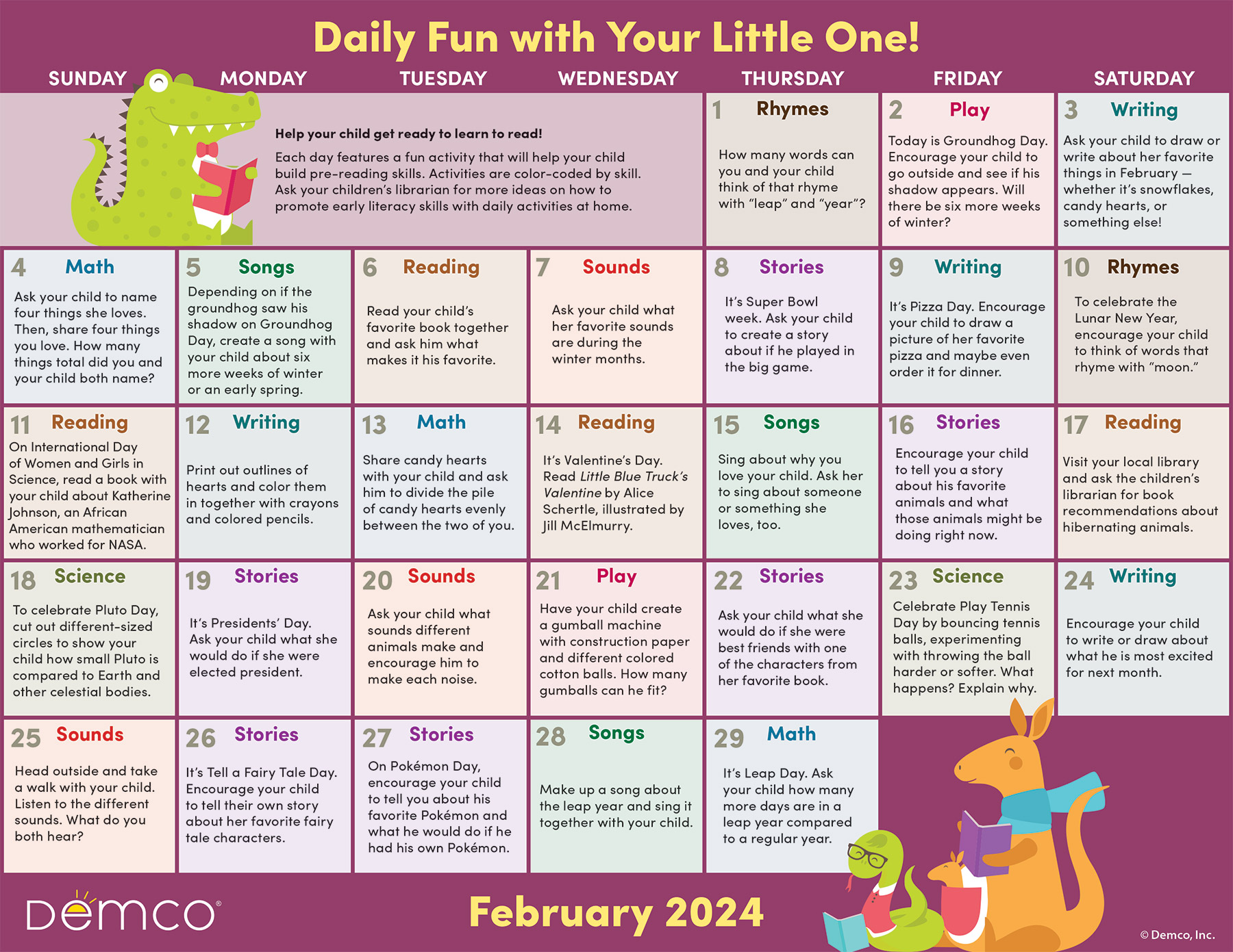Early Literacy Activities February 2024 Activities Books And More 