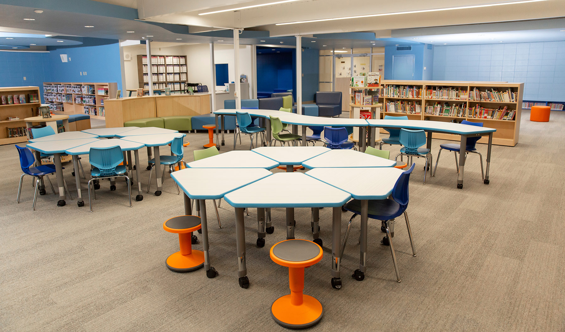 Elementary Library Redesign: Hawkins Independent School District, TX, image size:1800x1060